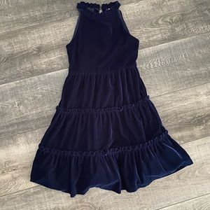 Janie and Jack Blue Velvet Princess Dress